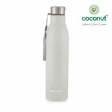 Coconut WB20 Rhine Stainless Steel Water Bottle (Grey/Steel/Black) | Leakproof, BPA-Free, Rust-Proof Metal Bottle with Strap | Durable & Stylish for Office, Gym & Travel.
