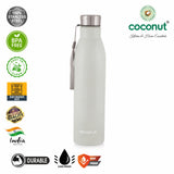 Coconut WB20 Rhine Stainless Steel Water Bottle (Grey/Steel/Black) | Leakproof, BPA-Free, Rust-Proof Metal Bottle with Strap | Durable & Stylish for Office, Gym & Travel.