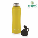 Coconut WB22 Elbe 750ml Stainless Steel Water Bottle (Steel/Red/Black/Yellow) | Flip Top Leakproof Lid | BPA-Free, Rust-Proof, Durable Bottle for Gym, Office & Travel.