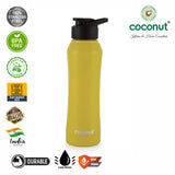 Coconut WB22 Elbe 750ml Stainless Steel Water Bottle (Steel/Red/Black/Yellow) | Flip Top Leakproof Lid | BPA-Free, Rust-Proof, Durable Bottle for Gym, Office & Travel.