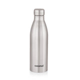 Coconut WB24 Niger Stainless Steel Water Bottle | Leakproof Screw Cap | BPA-Free, Rust-Proof, Durable Metal Bottle | Sleek Mirror Finish for Office, Gym & Travel.