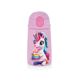 Coconut WB29 HC Kids Sipper Water Bottle | 350ml Stainless Steel Bottle with Flip Lid & Straw | Leakproof, BPA-Free | Cute Unicorn Design for Girls, School Bottle.