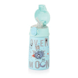 Coconut WB29 HC Kids Sipper Water Bottle | 350ml Stainless Steel Bottle with Flip Lid & Straw | Leakproof, BPA-Free, Cute Space Theme for School Kids.