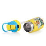 Coconut WB30 HC Kids Spout 350ml Stainless Steel Water Bottle | Leakproof Flip Top with Straw | BPA-Free, Easy Carry Handle | Jungle Safari Design for School Kids.