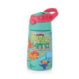 Coconut WB30 HC Kids Spout 350ml Stainless Steel Water Bottle | Leakproof Flip Top with Straw | BPA-Free, Durable Kids Bottle with Carry Handle | Cute Dino Design for School.