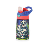 Coconut WB30 HC Kids Spout 350ml Stainless Steel Water Bottle | Leakproof Flip Top with Straw | BPA-Free, Durable Kids Bottle with Handle | Cute Panda Design for School.