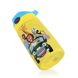 Coconut WB30 HC Kids Spout 350ml Stainless Steel Water Bottle | Leakproof Flip Top with Straw | BPA-Free, Easy Carry Handle | Jungle Safari Design for School Kids.