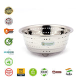 Coconut Stainless Steel Vegetable Colander Strainer | Food Grade Multipurpose Washing & Draining Basket | Rust Proof Kitchen Colander for Vegetables, Fruits, Pasta & Noodles | Mirror Finish | Dishwasher Safe.
