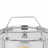 KCL Stainless Steel 2-Tier Cooker Separator Set for 5 Litre Outer Lid Pressure Cookers | Stackable Steaming Containers (Top Container 1200ml & Bottom Container 1600ml) with Lifter Stand | Mirror Finish Multi-Dish Steamer Ric, Dal and Vegetables.