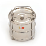 KCL Stainless Steel 2-Tier Cooker Separator Set for 3 Litre Outer Lid Pressure Cookers | Stackable Containers with Lifter Stand | Mirror Finish Steaming Set for Rice, Dal & Vegetables.