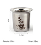 Coconut Stainless Steel Laser Coffee Glass Set of 6 | 18 Gauge Food Grade BPA Free Steel Coffee Tumbler | Laser Engraved Coffee Design | Glass for Tea, Coffee, Milk, Water & Beverages | Durable Mirror Finish | Model - D10 Laser Coffee Glass.