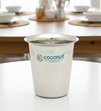 Coconut Stainless Steel Mini Coffee Glass Set of 6 | Available in 100ml, 150ml & 200ml | 18 Gauge Food Grade Stainless Steel | BPA Free, Rust Proof & Durable | For Tea, Coffee, Milk, Water & Juice | Model D13.