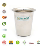 Coconut Stainless Steel Mini Coffee Glass Set of 6 | Available in 100ml, 150ml & 200ml | 18 Gauge Food Grade Stainless Steel | BPA Free, Rust Proof & Durable | For Tea, Coffee, Milk, Water & Juice | Model D13.