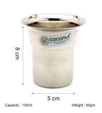 Coconut Stainless Steel Tea & Coffee Glass Set of 6 | Available in 120ml, 150ml & 180ml | Heavy Gauge Food Grade Stainless Steel Tumbler | BPA Free, Rust Proof & Durable | Ideal for Tea, Coffee, Water & Beverages | Model D17 Pace.