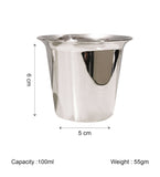Coconut Stainless Steel By2 Glass Set of 6 | 100ml Capacity | Traditional Tea & Coffee Glass | Heavy Gauge Food Grade Stainless Steel | BPA Free, Rust Proof & Durable | Ideal for Tea, Coffee, Water & Beverages | Model D18 By2 Glass.
