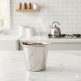 Coconut Stainless Steel By2 Glass Set of 6 | 100ml Capacity | Traditional Tea & Coffee Glass | Heavy Gauge Food Grade Stainless Steel | BPA Free, Rust Proof & Durable | Ideal for Tea, Coffee, Water & Beverages | Model D18 By2 Glass.