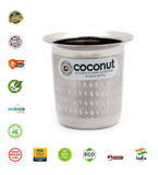 Coconut Stainless Steel Mini Coffee Glasses Set of 6 | Available in 100ml, 130ml & 150ml Capacity | Heavy Gauge Steel Tumbler | Food Grade, BPA Free, Rust Proof | Tea, Coffee, Water, Juice & Milk Serving Glasses | Model D8 Junior.
