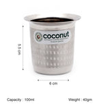 Coconut Stainless Steel Mini Coffee Glasses Set of 6 | Available in 100ml, 130ml & 150ml Capacity | Heavy Gauge Steel Tumbler | Food Grade, BPA Free, Rust Proof | Tea, Coffee, Water, Juice & Milk Serving Glasses | Model D8 Junior.