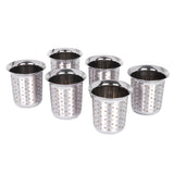 Coconut Stainless Steel Matt Finish Unique Design Glass For Serving Water/Juice/Beverages - 250ML