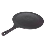 Coconut cast iron Chapati tawa - pre seasoned with 100% vegetable oil with natural oven heated golden finidh, food grade , Single handle , smooth surface ready to use, 26cm