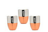 Coconut Stainless Steel - Double Wall Water Glass Set - Set of 3 | Ideal for serving of beverages Tea, Coffee, Milk, Lemonade, Water, and Juice | Copper Finish | Glasses | Tumblers | Heavy Gauge | Model - A45 Hybrid D/W Water Glass