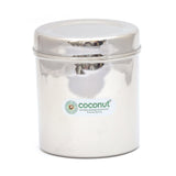 Coconut Stainless Steel Deep Dabba - Ideally Used for storing pluses | Spices | Food | Rice | Atta | Heavy Gauge | Jointless | Mirror Finish | Food safe | Container for Storage | Vertical Canister | Multipurpose Storage box, Model - Export Deep Dabba