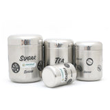 Coconut Stainless Steel Jumbo Matt -Tea / Coffee / Sugar / Masala Containers - Set of 4, Spice box, Masala Containers, Storage Box, Pots, Dabba, Food Safe, Jointless, Heavy, Model - E11 Jumbo TCSM