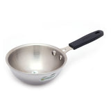 Coconut Stainless Steel Nano Wok Deep Frypan 500 ml with Handle | Mini Deep Fry Pan | Heavy Gauge Food Grade Steel | Rust Proof | Mirror Finish | Easy to Clean | For Tadka, Deep Frying, Roasting & Small Cooking.