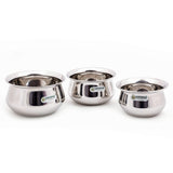 Coconut Stainless Steel Festival Handi for cook n serve - Set of 3