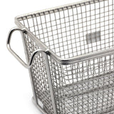KCL Stainless-Steel Deep-Frying Basket with Long Heat-Resistant Handle | Commercial Grade Rectangular Mesh Strainer for French Fries, Snacks & Pakoras | Heavy-Duty Wire Food Fritter Colander.
