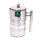 Coconut Stainless Steel & Copper Jug -  1500ml Capacity | Easy Pour | Food Grade | Copper Jug | Water Container | Water Pitcher | Model - Globus ST Jug
