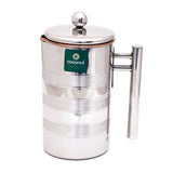 Coconut Stainless Steel & Copper Jug -  1500ml Capacity | Easy Pour | Food Grade | Copper Jug | Water Container | Water Pitcher | Model - Globus ST Jug