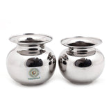 Coconut Stainless Steel Gangotri Lota - unit 1, Kalash / Chambu / Traditional Pot, Heavy Gauge, Traditional kalash for Pooja, Lota for drinking Juice, Lassi, Water, Mirror Finish, Model - Gangotri