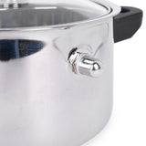 Coconut Stainless Steel - EZY Milk Boiler with Glass Lid, Whistle Indication, Heat Resistant Bakelite Handle, & Knob, Gas & Induction Compactible