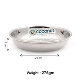 Coconut Stainless Steel Halwa Plate Set of 6 | Mirror Finish Dessert & Sweet Serving Plates | Rust Proof, Food Grade Steel | BPA Free, Dishwasher Safe | Ideal for Halwa, Sweets, Snacks & Daily Use.