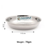 Coconut Stainless Steel Halwa Plate Set of 6 | Mirror Finish Dessert & Sweet Serving Plates | Rust Proof, Food Grade Steel | BPA Free, Dishwasher Safe | Ideal for Halwa, Sweets, Snacks & Daily Use.