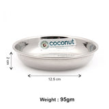 Coconut Stainless Steel Halwa Plate Set of 6 | Mirror Finish Dessert & Sweet Serving Plates | Rust Proof, Food Grade Steel | BPA Free, Dishwasher Safe | Ideal for Halwa, Sweets, Snacks & Daily Use.