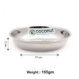 Coconut Stainless Steel Halwa Plate Set of 6 | Mirror Finish Dessert & Sweet Serving Plates | Rust Proof, Food Grade Steel | BPA Free, Dishwasher Safe | Ideal for Halwa, Sweets, Snacks & Daily Use.