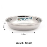 Coconut Stainless Steel Halwa Plate Set of 6 | Mirror Finish Dessert & Sweet Serving Plates | Rust Proof, Food Grade Steel | BPA Free, Dishwasher Safe | Ideal for Halwa, Sweets, Snacks & Daily Use.