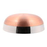 Coconut Stainless Steel Hammered Copper Bottom Tasla - Heavy Gauge, Mirror Finish, Cooking tasla, Kadai without Handle, Tasla for Frying And Cooking, Model - Hammered Copper Bottom Tasla