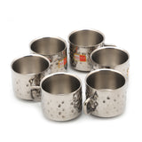 KCL Stainless Steel Double Wall Hammered Tea & Coffee Mug Set – 100ml Each (Set of 6) | Insulated Mirror Finish Small Cups | Heat Resistant | Ideal for Home & Office.