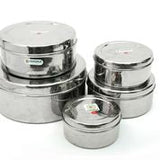 Coconut Stainless Steel Hammered Standared Dabba - Food Grade, 22Gauge, Sturdy, Mirror Finish, Pappad Dabba, Storage Box / Deep Betha Dabba / Dibba / Boxes / Storage Containers / Multipurpose Containers / Grocery canister, Model - Hammered Std Dabba