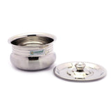 Coconut Stainless Steel Matt Finish Handi with SS Lid For Cook n Serve - Set of 2 - 750ML