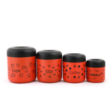 Coconut Stainless Steel TCS  - Set of 4 With Spoon, Tea / Coffee / Sugar / Masala Containers, Spice box, Masala Containers, Storage Box, Pots, Dabba, Food Safe, Jointless, Heavy Gauge, Model - TCS Colour