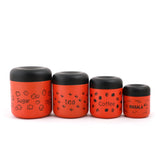 Coconut Stainless Steel TCS  - Set of 4 With Spoon, Tea / Coffee / Sugar / Masala Containers, Spice box, Masala Containers, Storage Box, Pots, Dabba, Food Safe, Jointless, Heavy Gauge, Model - TCS Colour
