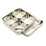 Coconut Stainless Steel Dry Fuit Tray/Box With Four Cups With Acrylic Lid - 1 Unit