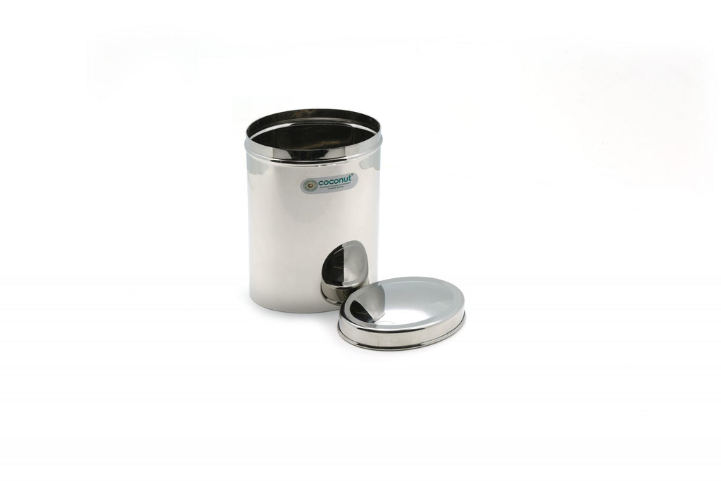 Coconut Stainless Steel E21 OvalContainer/Canister/Storage Box / Square Canister With Stainless Steel Lid - Small - Capacity 800 ml
