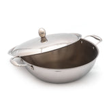 Coconut Stainless Steel Fusion Series Triply Kadai with Stainless Steel Lid- 1 Unit(Induction Friendly)