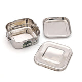 Coconut Stainless Steel Square Lunch Box with Plate - 1 Unit