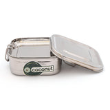 Coconut Stainless Steel Square Lunch Box with Plate - 1 Unit